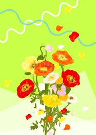 Happy bouquet -poppy green-