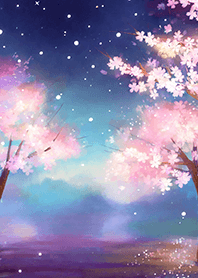 Beautiful night cherry blossoms#289