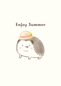 Hedgehog and Straw hat -red-