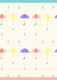 Umbrella and raindrops2 on P&B