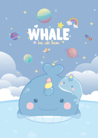 Whale Unicorn Seaside Blue
