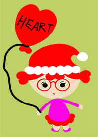 heart girl merry christmas ver1