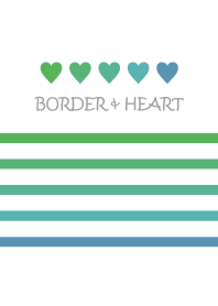 BORDER & HEART-Green Pattern-
