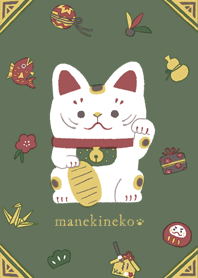 Japanese lucky cat and charm