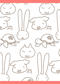 Lazy animals01 on red