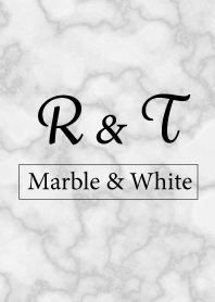 【R&T】イニシャル 大理石モノトーン白