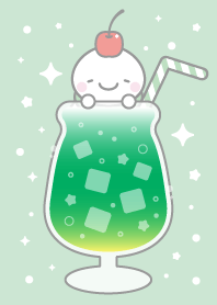 10：クリームソーダ：緑色スノーマン