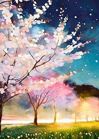 Beautiful night cherry blossoms#741