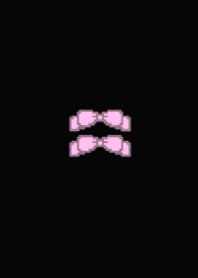 ribbon kawaii black & pink