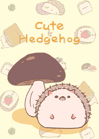 misty cat-Cute Hedgehog mushroom orange