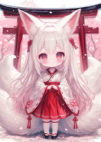 ⭐紅櫻九尾白狐女巫❤️漸層粉
