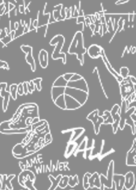 Basketball graffiti 01 grey