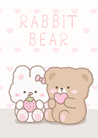 Bear&Rabbit In Love On Pink!