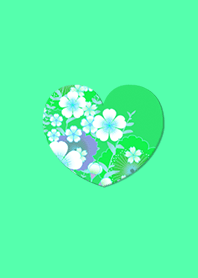 Simple Japanese Pattern Heart Blue Green