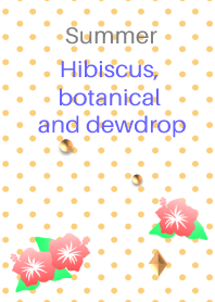 Summer<Hibiscus, botanical and dewdrop>