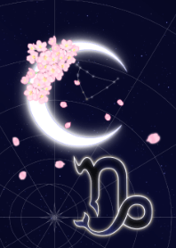Bulan Capricorn dan bunga sakura