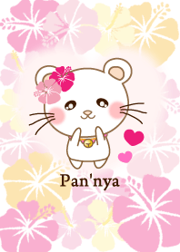 Panda cat, Pan'nya and hibiscus theme