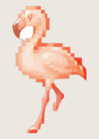 ธีม Flamingo Pixel Art สีเบจ 01