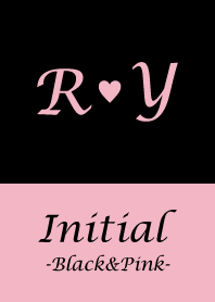Initial "R&Y" -Black&Pink-