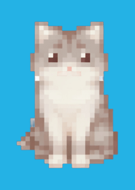 Tema Seni Piksel Kucing Biru 04