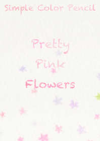 シンプル色鉛筆〜ピンクの花〜