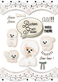 ビションフリーゼ犬のおしゃれ着せ替え