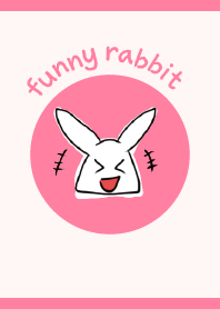 funny rabbit on pink