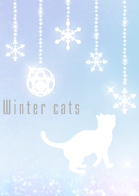 winter cats-Simple silhouette
