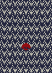 JAPAN WAVE PATTERN NAVY BEIGE RED