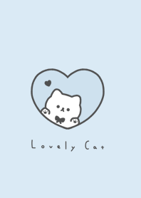 ねことハート / 水色と黒