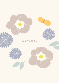 Japanese color flowers and butterfly28 J