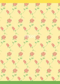 Red rose pattern on yellow