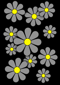 Retro Flower without logo ( Gray )