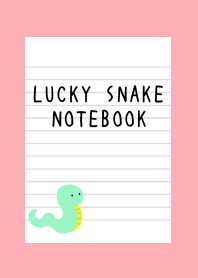 LUCKY SNAKE NOTEBOOK-PINK RED