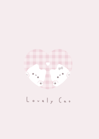 ねことハート.*♡ ピンクのチェック柄