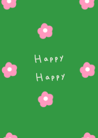 ピンクのお花と大人グリーン。