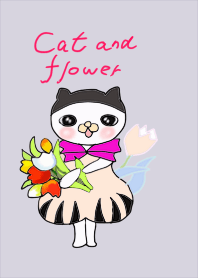 Theme 2 of a cat and the flower
