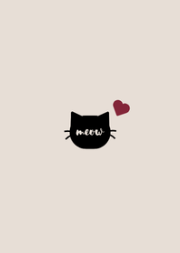 Cat & Mini Heart (Beige Black)
