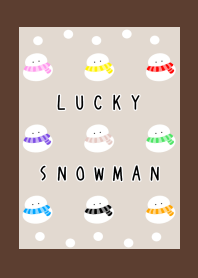 NINE LUCKY SNOWMEN/SNOWMAN/DEEP BROWN