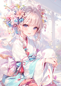 お正月の華やかな女性着物