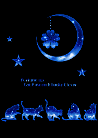 Fortune Up Cat Moon 5 Leaf Clover B Line Theme Line Store