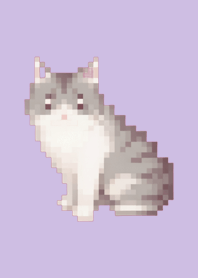 Cat Pixel Art Theme  Purple 04