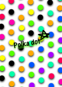 Colorful polka dot -White-