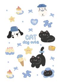 Cat & dog love blue