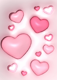 3D Lovely Kawaii Heart Pop : Pink