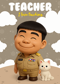 A young teacher and his beloved cat