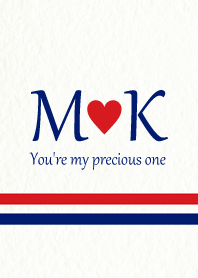 M&K イニシャル -Red & Blue-