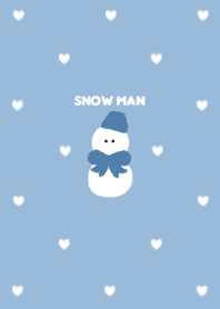 Snowman with Heart Dots in Blue