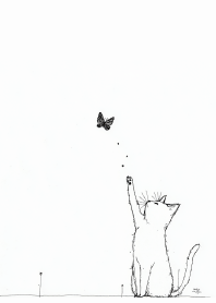 White Space and Cat Silhouette