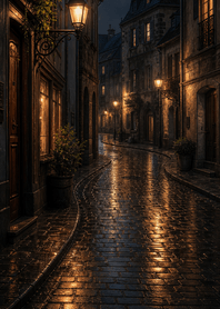Old Europe Rain Street